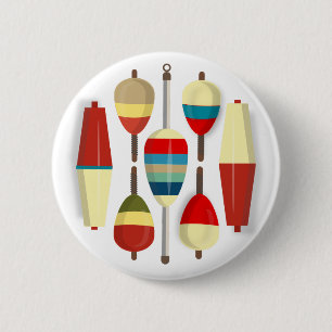 Badge Rond 5 Cm Flocons de pêche / Bobbers