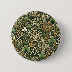 Badge Rond 5 Cm Floraison Celtique