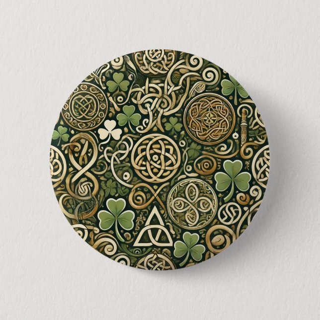 Badge Rond 5 Cm Floraison celtique (Devant)