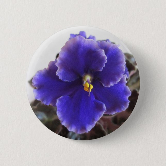 Badge Rond 5 Cm Floraison de violette africaine (Devant)