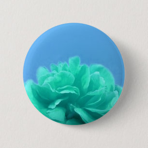 Badge Rond 5 Cm Floral bleu-vert coloré