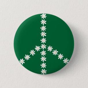 Badge Rond 5 Cm Floral de la paix