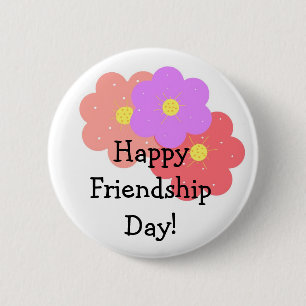 Badge Rond 5 Cm Floral Joyeux Jour d'amitié