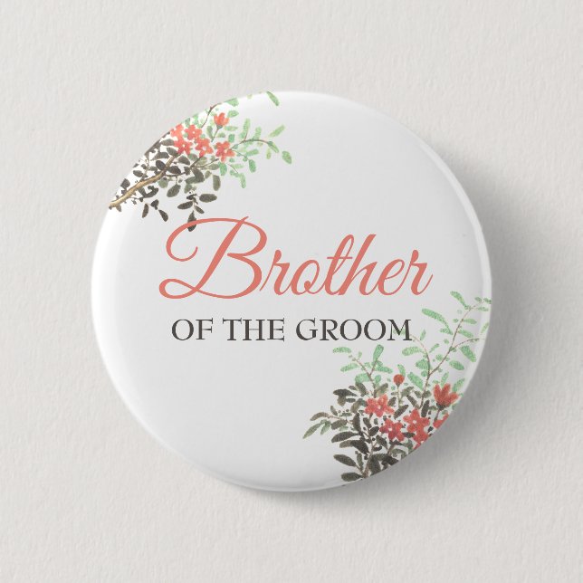 Badge Rond 5 Cm Floral peint (Devant)