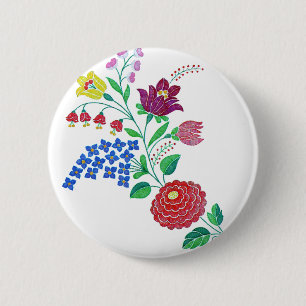 Badge Rond 5 Cm Flore de Kalocsai