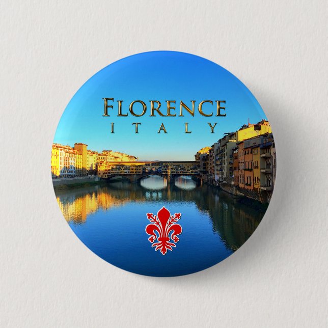 Badge Rond 5 Cm Florence - Ponte Vecchio (Devant)
