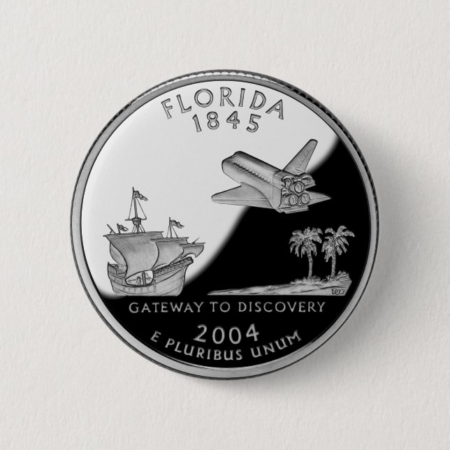 Badge Rond 5 Cm Florida State Faux Quarter (Devant)