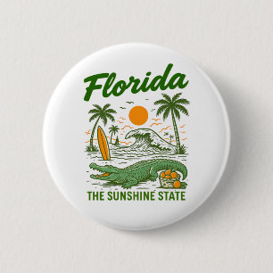 Badge Rond 5 Cm Floride - Bouton Sunshine State