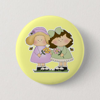 Badge Rond 5 Cm Flower Friends Girls