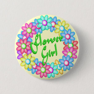 Badge Rond 5 Cm Flower Girl wreath