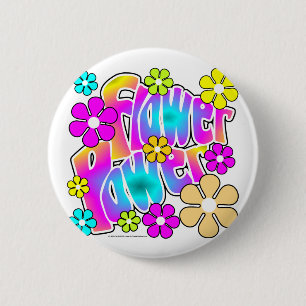 Badge Rond 5 Cm Flower power