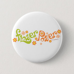 Badge Rond 5 Cm Flower Power