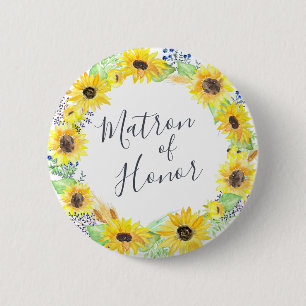 Badge Rond 5 Cm Flowerfields Matron d'honneur