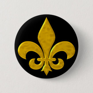 Badge Rond 5 Cm Fluer de Lis Gold