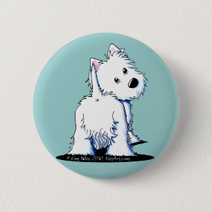 Badge Rond 5 Cm Fluffy Butt Westie