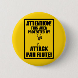 Badge Rond 5 Cm Flûte de pan d'attaque