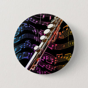 Badge Rond 5 Cm Flute is my Passion_