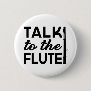 Badge Rond 5 Cm Flute - Parlez À La Musique Flute