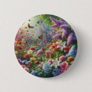 Badge Rond 5 Cm Fluttant Floral