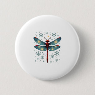 Badge Rond 5 Cm Flux de libellules de fête
