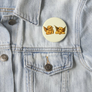 Badge Rond 5 Cm Flying Angel Pigs with wings Imaginaire Animaux Ar