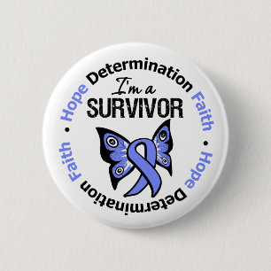 Badge Rond 5 Cm Foi de détermination d'espoir de survivant de