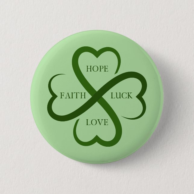 Badge Rond 5 Cm Foi, Espoir, Chance, Amour (Devant)