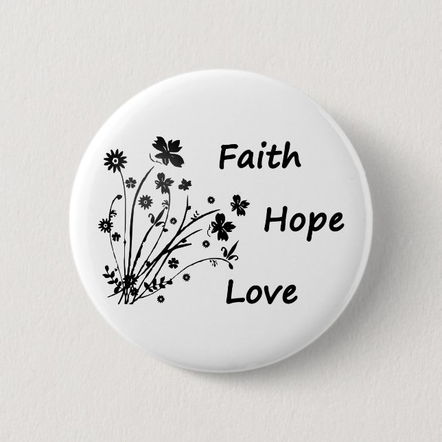 Badge Rond 5 Cm Foi Espoir et amour (Devant)