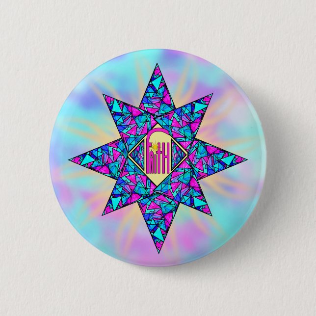 Badge Rond 5 Cm Foi ~ Étoile (Devant)