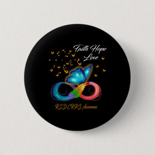 Badge Rond 5 Cm Foi papillon Espoir Aimer RSD RCR Sensibilisation