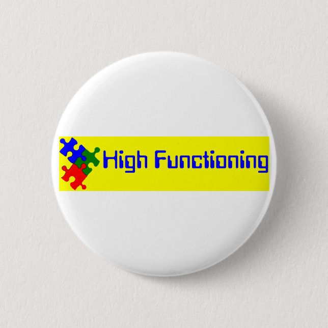 Badge Rond 5 Cm Fonctionnement élevé autiste (Devant)