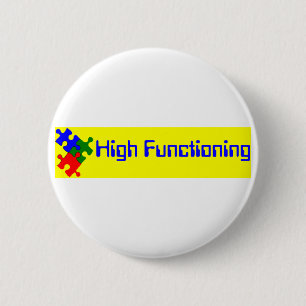 Badge Rond 5 Cm Fonctionnement élevé autiste
