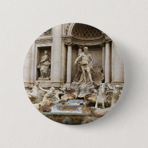 Badge Rond 5 Cm Fontaine de Trevi Rome Italie