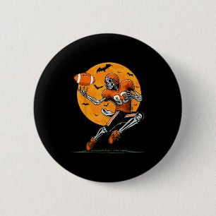 Badge Rond 5 Cm Football Américain Skeleton Garçons Halloween Foot