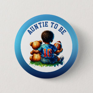 Badge Rond 5 Cm Football Baby Boy et Teddy Baby Aunt être