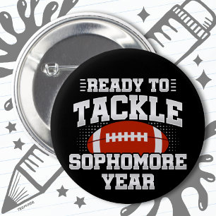 Badge Rond 5 Cm Football de 10e année prêt à reprendre le cours