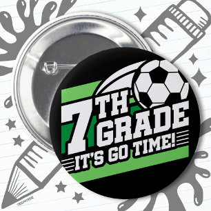 Badge Rond 5 Cm Football de 7e année Première journée Retour à l'é