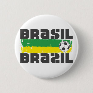 Badge Rond 5 Cm Football du Brésil
