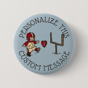 Badge Rond 5 Cm Football Kick Heart