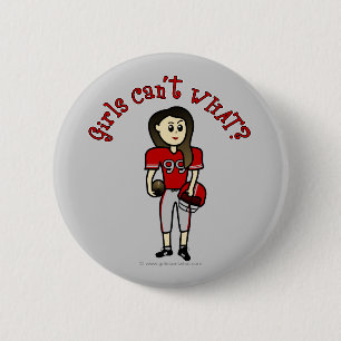 Badge Rond 5 Cm Football Rouge léger