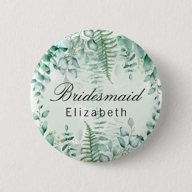 Badge Rond 5 Cm Forêt boisée d'eucalyptus de Bridesmaid (Devant)