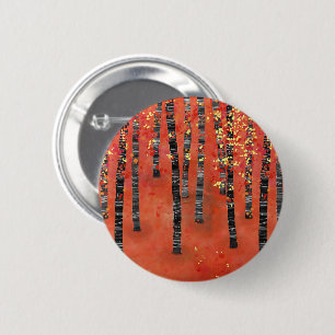 Badge Rond 5 Cm Forêt de bouleau d'Aspen