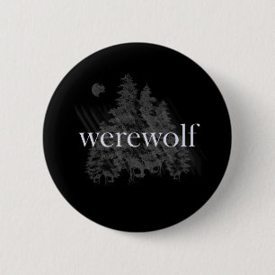 Badge Rond 5 Cm Forêt de loup-garou