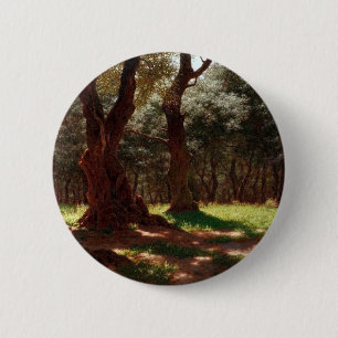 Badge Rond 5 Cm Forêt d'oliviers au Cap Saint Martin