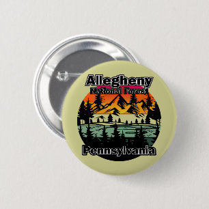 Badge Rond 5 Cm Forêt nationale vintage Allegheny Pennsylvanie