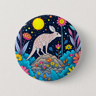 Badge Rond 5 Cm Forêt nocturne rêveuse
