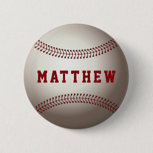 Badge Rond 5 Cm Forme de baseball nom personnalisé