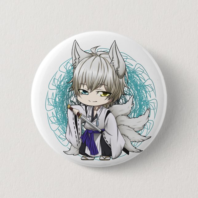 Badge Rond 5 Cm Forme de Miketsukami Youkai (Devant)