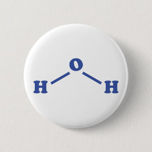 Badge Rond 5 Cm Formule chimique moléculaire de l'eau
