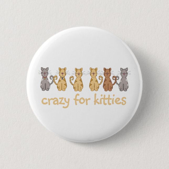 Badge Rond 5 Cm Fou pour des minous (Devant)